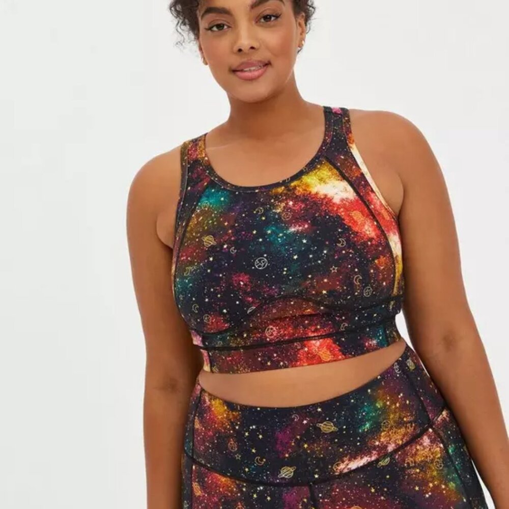 Torrid Galaxy Longline Low-Impact Sports Bra Women's Plus Size 2X